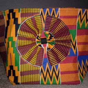 Authentic Homemade African Kente Fabric Tote